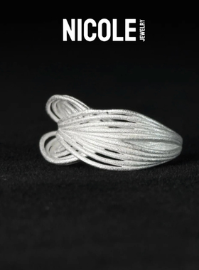 Nicole Jewelry 925银戒指女小众设计感轻奢气质食指戒开口可调节