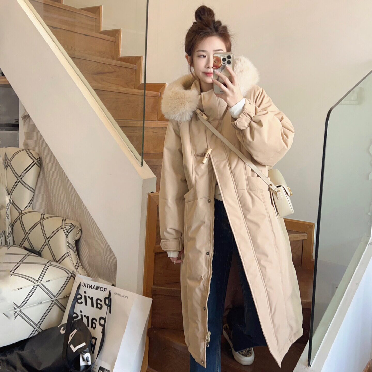 冬季新款羽绒棉服女加厚中长款过膝韩版棉衣外套保暖宽松大码棉袄