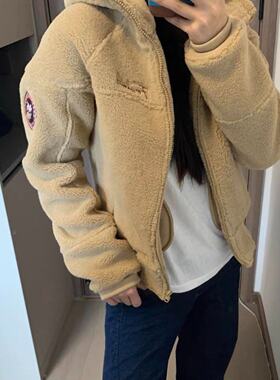 毛茸茸羊羔绒外套女2026爆款秋冬美式复古显瘦短款开衫连帽卫衣潮