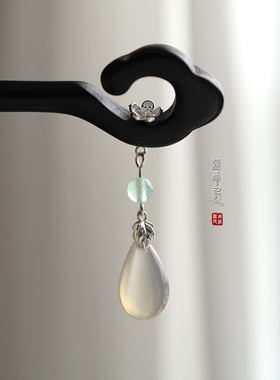 流云记【云芯】冰种玛瑙黑檀木古风发饰古典旗袍盘发新中式木簪子