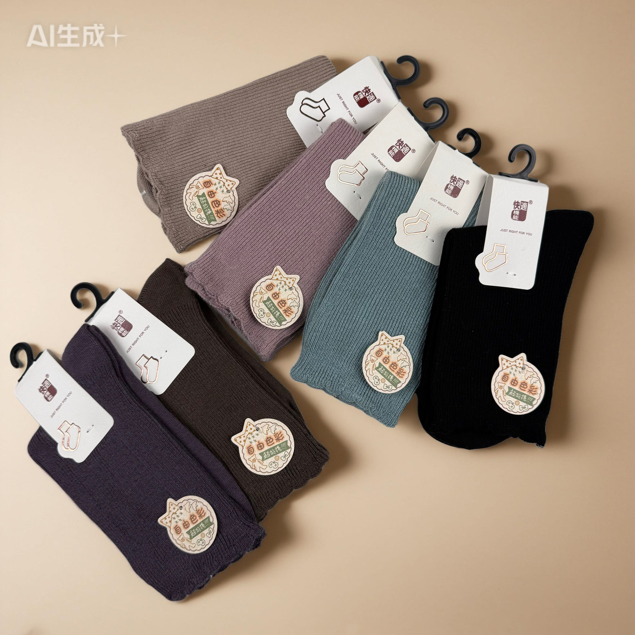 快适机能女袜中筒袜纯棉高贵优雅舒适透气吸汗SW783