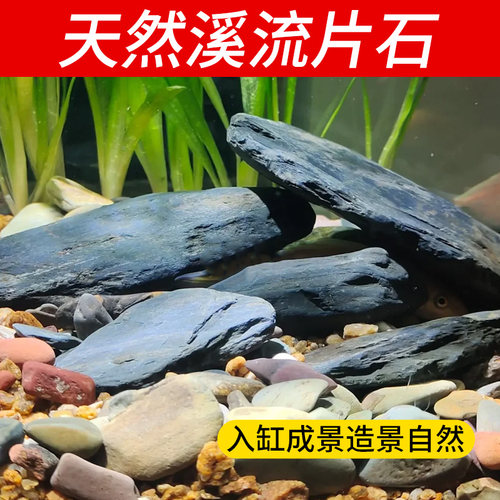 溪流石片石光小站晒台鱼缸造景