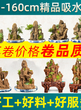 精品吸水石上水石盆景鱼池假山微景观装饰奇石摆件天然原石水锈石