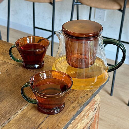 中古风家用玻璃茶壶套组可加热茶水分离高颜值大容量凉水壶煮茶壶