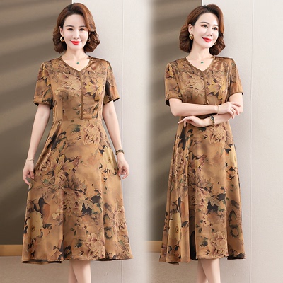 洋气中年妈妈款夏装连衣裙