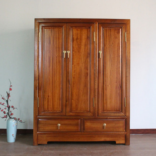 新中式香樟木衣柜全实木防虫储物柜整体家用卧室矮柜两门儿童衣橱