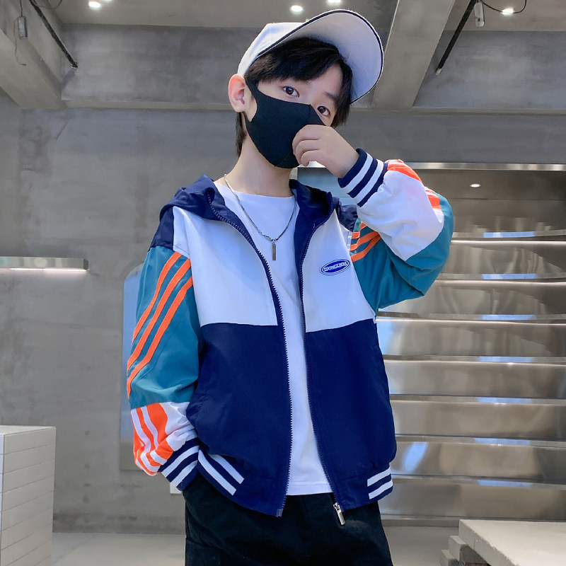 男童春装外套儿童春秋款上衣2023新款帅气时髦男孩冲锋衣潮牌衣服
