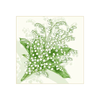 幸福归来，洁白铃兰花～Flora春夏氧气少女清新绿韩版小方巾丝巾