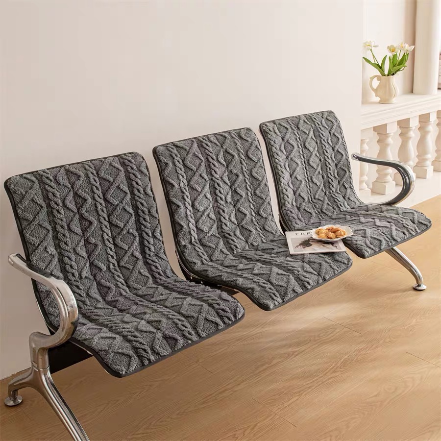 连排椅套坐垫套银行沙发垫候诊椅垫公共铁椅座垫不锈钢冬季短绒