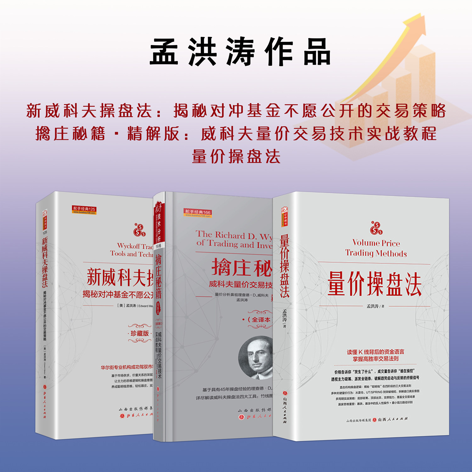 套装3册 孟洪涛作品  新威科夫操盘法 擒庄秘籍 量价操盘法