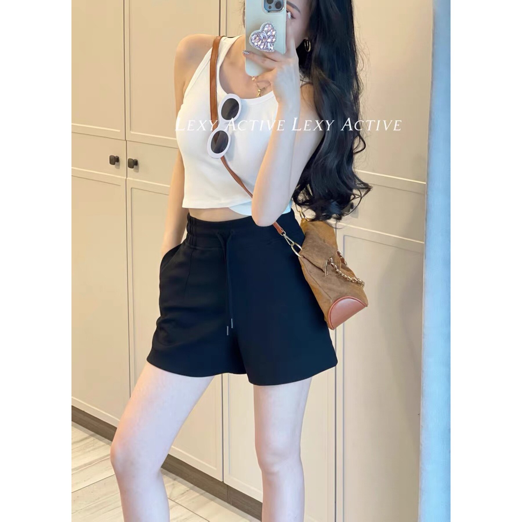 LexyActive新款Soft系列百搭简约风铜氨丝空气层面料高腰短裤女