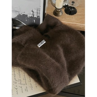 美拉德棕色羊毛拉绒毛衣女秋冬季慵懒风软糯保暖高级感显瘦针织衫