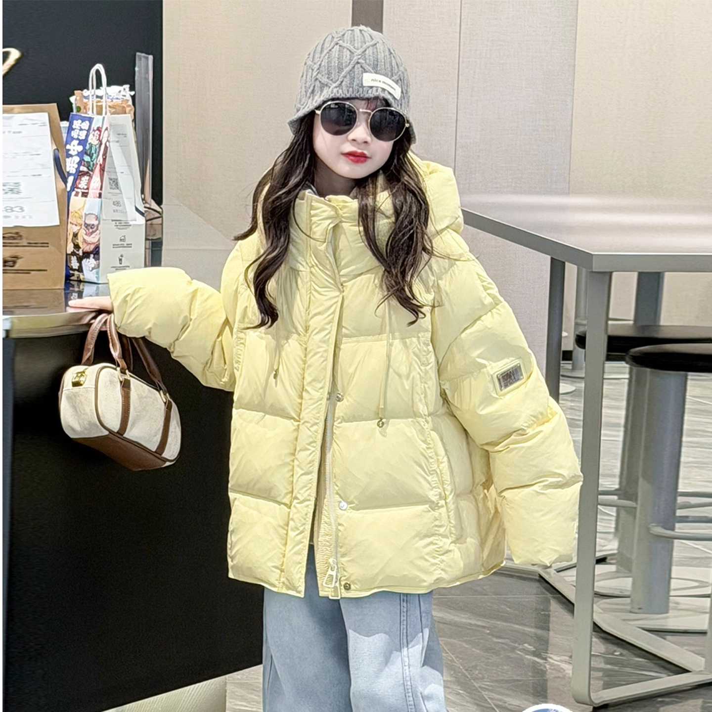 女童棉服外套2025新款韩版今年流行中大童儿童初中生加厚冬装棉衣