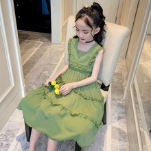 童装女童夏装连衣裙2025新款韩版洋气裙子中大童儿童夏季过膝长裙