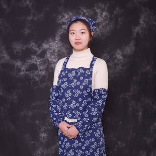 乌镇蓝花田园磨毛酒店工作围裙农家乐饭店围裙餐馆茶馆厨房民族风