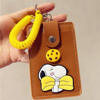 电梯乘车公交通卡学生校园卡套弹簧绳电话绳卡套钥匙扣一体门禁卡