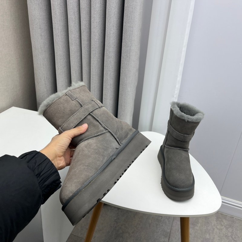 实拍2025冬款真皮翻毛牛皮羊毛加绒保暖女短靴厚底防滑雪地靴棉靴,女鞋,时尚雪地靴,淘宝优惠券,粉丝福利购,淘宝优惠卷
