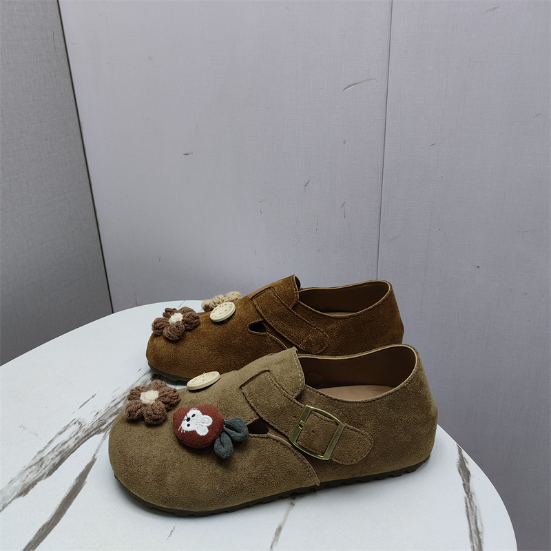 2026春款复古绒面平底舒适勃肯鞋卡通豆豆鞋百搭休闲女生单鞋,女鞋,勃肯鞋/软木鞋,淘宝优惠券,粉丝福利购,淘宝优惠卷