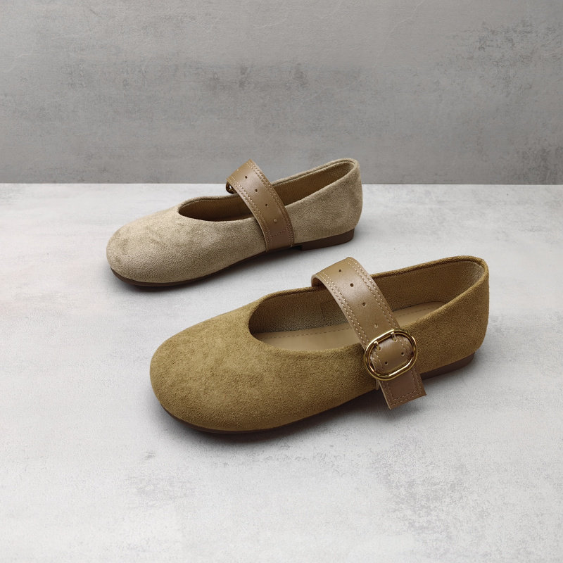 2026春款绒面休闲风圆头玛丽珍鞋女一字扣平底单鞋舒适百搭乐福鞋,女鞋,勃肯鞋/软木鞋,淘宝优惠券,粉丝福利购,淘宝优惠卷