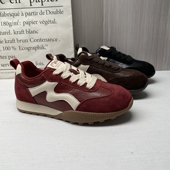 2026春秋新款 学生德训女单鞋 真皮韩版 日常防滑系带休闲平底运动鞋