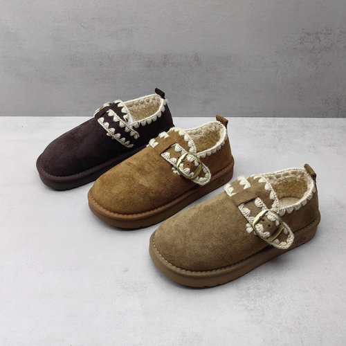 绒面加绒保暖女生勃肯鞋