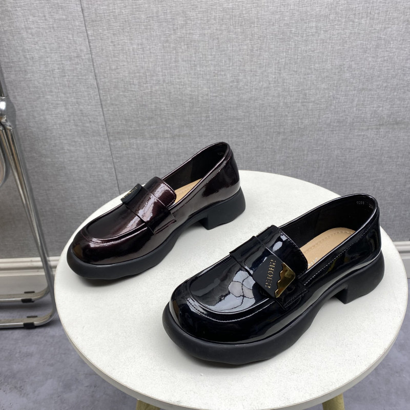 清仓2025春季真皮女鞋休闲圆头低跟方跟漆皮乐福鞋时尚牛皮女单鞋,女鞋,乐福鞋（豆豆鞋）,淘宝优惠券,粉丝福利购,淘宝优惠卷