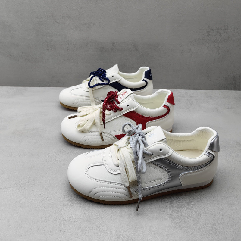 2026春款复古风拼色德训鞋女新款平底系带百搭休闲小白鞋女单鞋,女鞋,德训鞋,淘宝优惠券,粉丝福利购,淘宝优惠卷