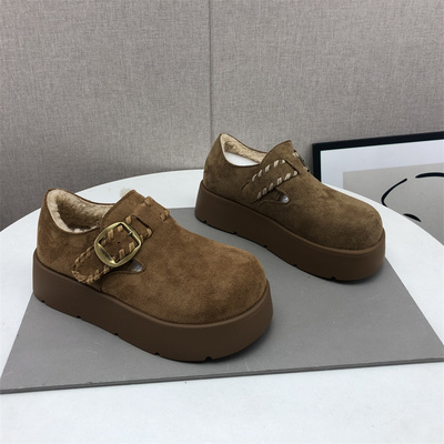 加绒保暖防滑女棉鞋套脚勃肯女鞋