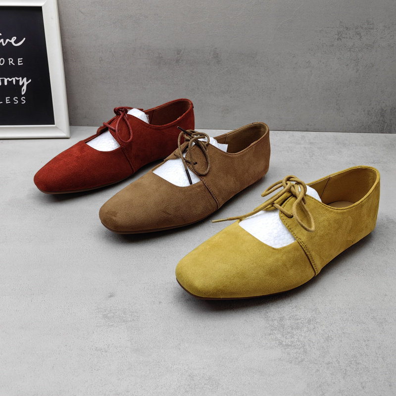 2026春款绒面复古系带芭蕾鞋女平底舒适玛丽珍鞋百搭休闲单鞋,女鞋,时尚芭蕾鞋,淘宝优惠券,粉丝福利购,淘宝优惠卷