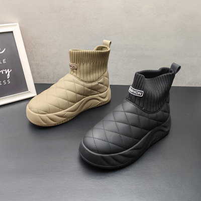 实拍2025秋冬款PU皮加绒保暖女靴