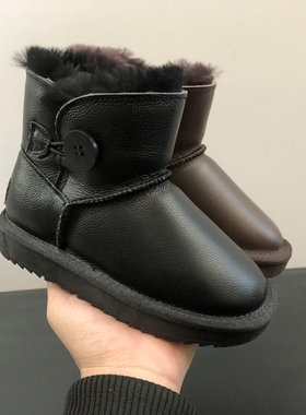 工厂清仓处理女童羊毛里雪地靴