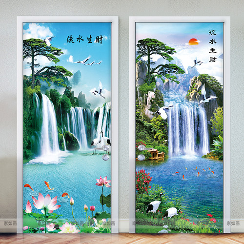 中式风衣柜玄关流水生财装饰贴画