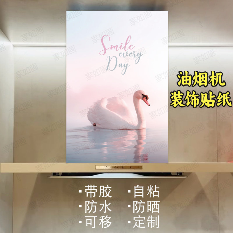 粉北欧油烟机贴纸自粘防水防污