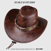 春秋天防晒遮阳帽子男女大沿太阳帽户外渔夫帽骑行登山西部牛仔帽