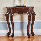 美式 玄关桌子靠墙欧式 玄关柜沙发后背柜背几墙边柜半圆窄条案供桌