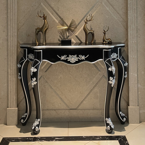 黑檀色简欧半圆台走廊过道玄关