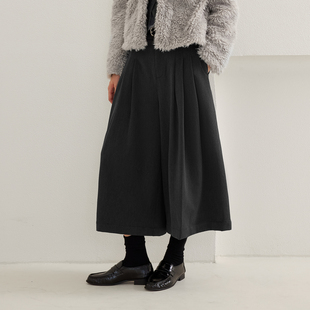 七分阔腿裤2025秋冬显瘦宽松休闲a字裙裤垂感百搭高腰半裙裤子女