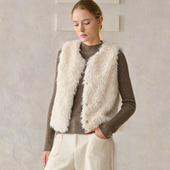 皮毛一体马甲女外穿冬季 百搭加厚保暖仿皮草毛毛外套女 2025新款