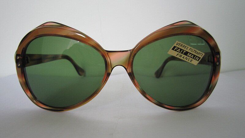 70年代手工板材  女 个性 太阳镜  法国