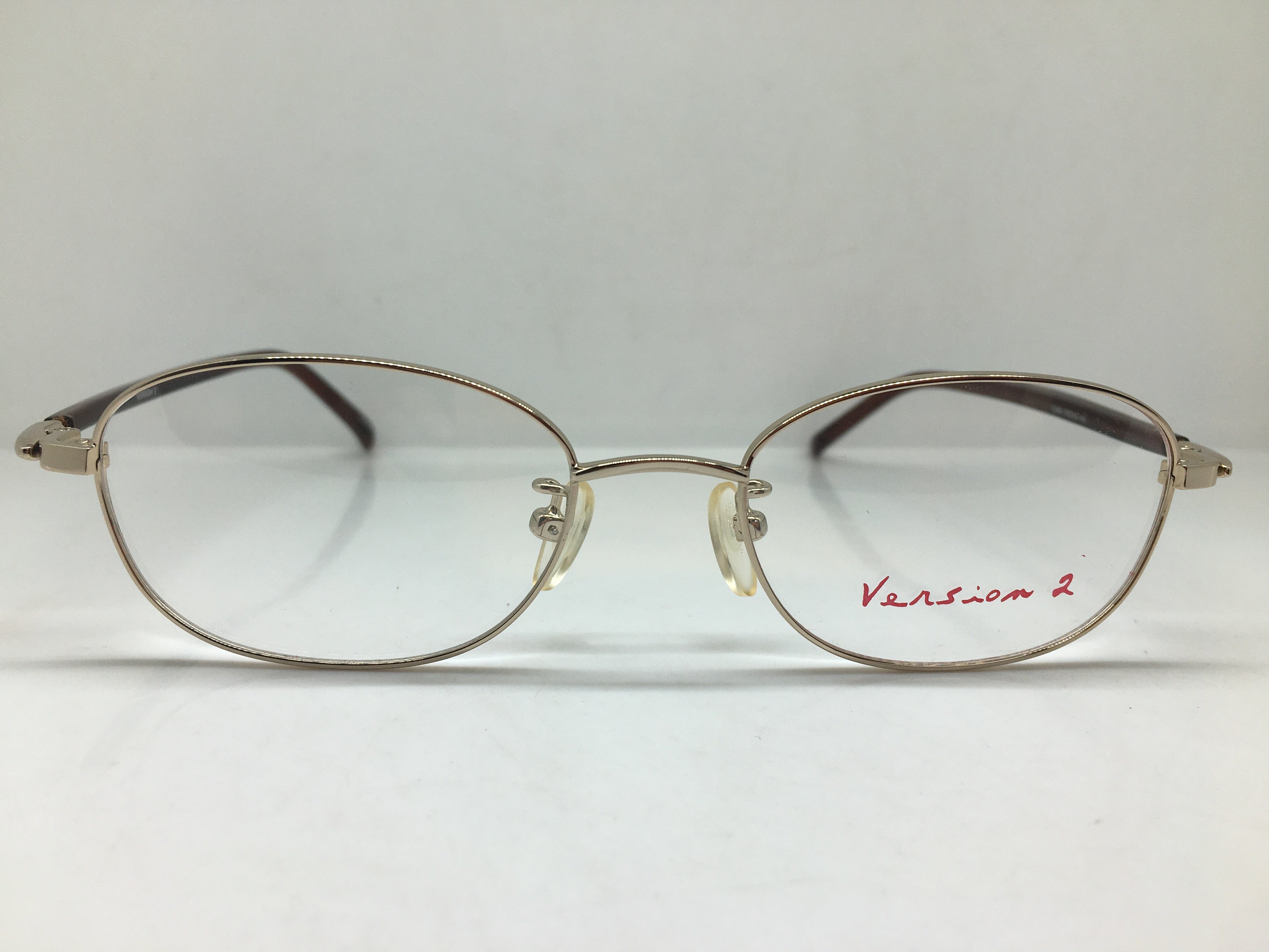 90年代Version 2金色小框全框眼镜架 近视镜框日本单男女通用