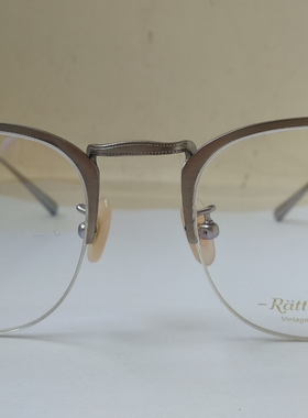 Ratt Butiken  银色 半框 纯钛眼镜 平面镜