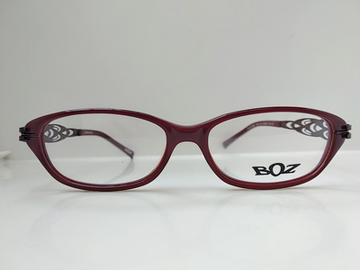 BOZ PLATINE 1316 暗红色女平面镜 近视眼镜