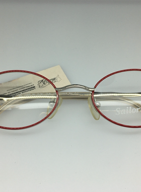 1992 Sailormoon 846红色银色小椭圆眼镜女小脸眼镜