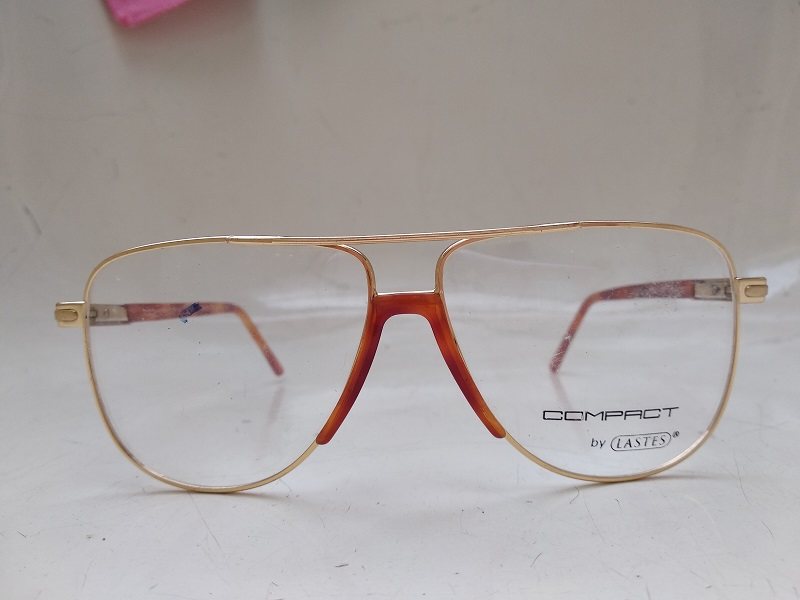90年代 COMPACT 男士 金色 飞行员款眼镜 平面镜