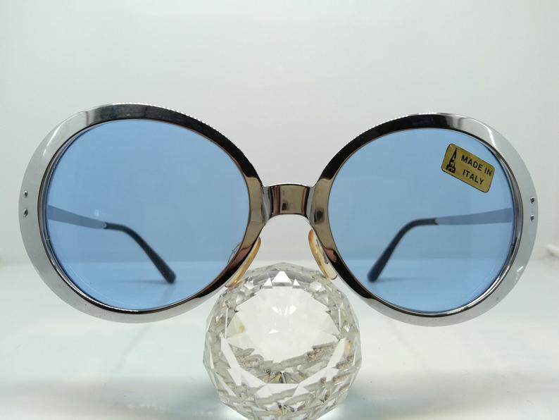 60年代末  jackie o 女 复古 玻璃太阳镜  墨镜  意大利