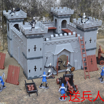 仿真城堡拼装模型骑士中世纪兵人