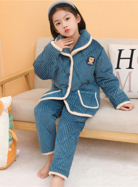 睡衣加厚水晶绒男童家居服
