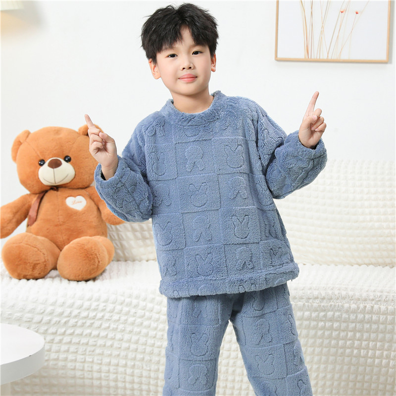 儿童秋冬加厚保暖家居服套装