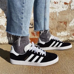 Adidas/阿迪达斯 GAZELLE 黑白色 轻便复古休闲滑板鞋板鞋 FX6563