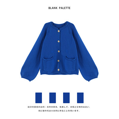 Blankpe|蓝色韩系毛衣慵